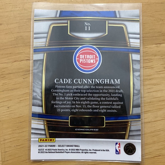 Cade Cunningham 2021-22 Select RC #11 - Concourse Level - Picture 2 of 2